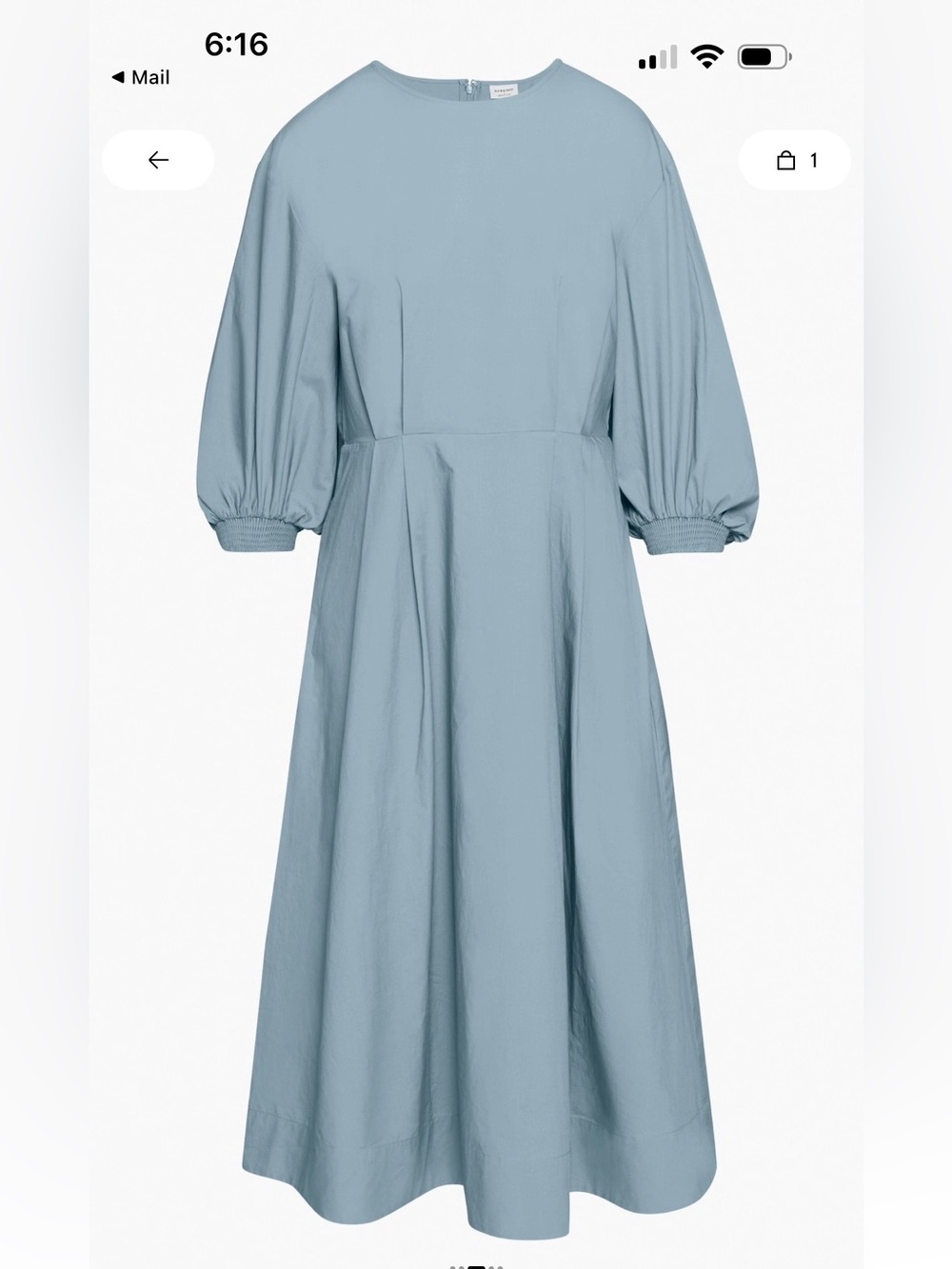 Aritzia Babaton Brighton Poplin Dress | Size M | Light Blue - Picture 6 of 12